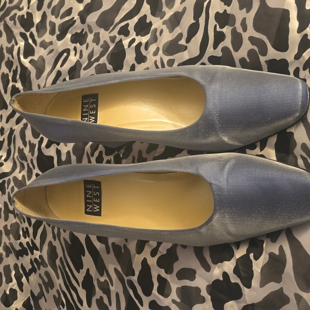 Nine West Elegant Blue Moon Fabric Heels